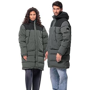 Jack Wolfskin Dellbrueck Long Jkt dekbed Unisex, Leisteen grijs/groen