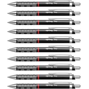 rOtring 1904629 Tikky balpen, licht, met rubberen grip, zwart, 12 stuks