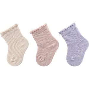 Sterntaler Babysokken 3-delige set van 3 paar babysokken voor meisjes, Zacht roze