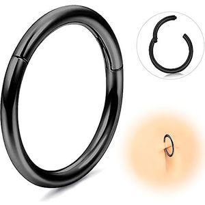 ESHIONER G23 Titanium Hypoallergene Neuspiercing Ring Zilver Goud Piercing Septum Piercing Oorkraakbeen Piercing Tragus Helix 14 g 16 g 6 mm / 8 mm / 10 mm / 12 mm Nostril Piercing 1 stuk, (16 g) 1,2
