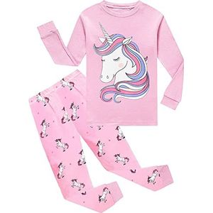 Little Hand Pyjama-set met lange mouwen en cartoon-opdruk voor meisjes, eenhoorn, 4, 3 - 4 jaar, eenhoorn 4