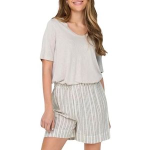 ONLY Onlelise S/S T-shirt met V-hals voor dames, Lichtbeige