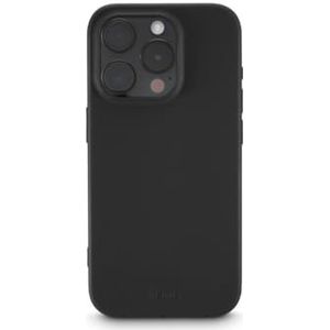 Hama Hoesje voor iPhone 15 Pro Max (telefoonhoes, schokbestendig, krasbestendig, elegante achterkant, dun, zacht oppervlak, compatibel met draadloos opladen) zwart