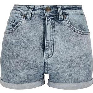 Urban Classics Damesshorts, Light Skyblue Acid Washed