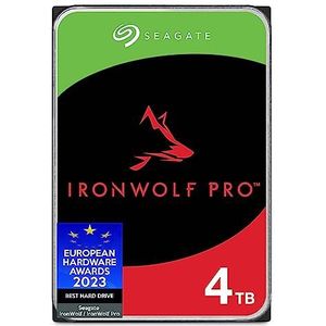 Seagate IronWolf Pro 4 TB, interne harde schijf NAS HDD - CMR, 3,5 inch, SATA 6 Gbit/s, 7200 tpm, 256 MB cache, eenvoudig te openen (ST4000NTZ01)