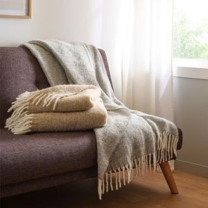 Toison d'or Lima plaid, 130 cm x 180 cm grootte, parel