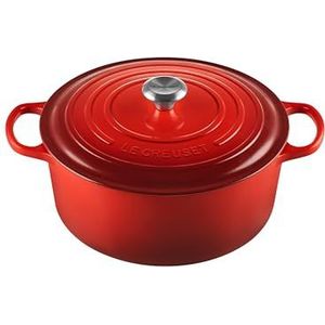 Le Creuset Signature Stoofpan van geëmailleerd gietijzer met deksel, Ø 30 cm, rond, 8,4 liter, 7,165 kg, kers, 21177300602430