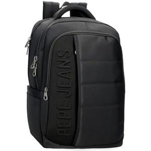 Pepe Jeans Ancor Sac à dos pour ordinateur portable 15,6 pouces Noir 30 x 42 x 14,5 cm Polyester 18,27 L by Joumma Bags, Noir, Talla única, Sac à dos pour ordinateur portable