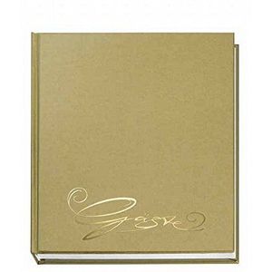VELOFLEX 5420011 Classic gastenboek met reliëf voor gasten, 144 pagina's van wit papier, 205 x 240 mm, goud