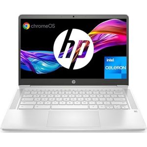 HP Chromebook 14a-na1011ns laptop, 35,6 cm (14 inch), Full HD (Intel Celeron N4500, 4 GB RAM, 64 GB eMMC, Intel UHD Graphics, Chrome OS), zilver
