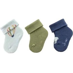 Sterntaler Babysokken 3-delige ballonset van 3 paar babysokken voor baby's, jongens, Licht turquoise.