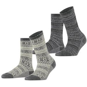 ESPRIT Sami Pattern W So Set van 2 paar katoenen sokken voor dames sokken (2 stuks), Veelkleurig (assortiment 0030)