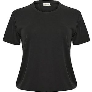 Kaffe Curve Dames Plus Size T-shirt Blouse Tee Basic Short Sleeve Dames Black Deep, S oversized, Black Deep
