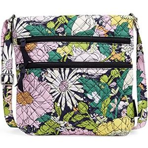 Vera Bradley Bloom Boom Triple Zip Hipster handtas voor dames, gerecycled katoen, één maat, hipster schoudertas van katoen, Triple Zip, Bloom Boom – gerecycled katoen, Taille unique, Hipster schoudertas van katoen met drievoudige ritssluiting