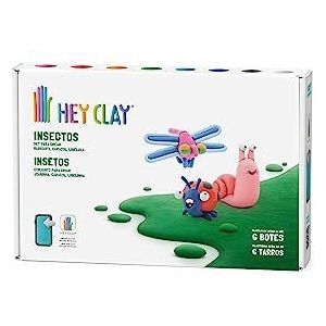 Bizak Hey Clay Medium Insecten, boetseerklei en applicatie met handleiding voor gieten en spelen, cadeau voor jongens en meisjes vanaf 3 jaar (64240020)
