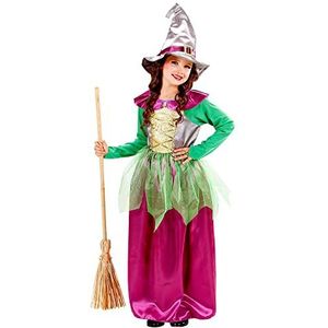 WITCH"" groen/paars - (jurk, hoed) - (140 cm / 8-10 jaar)