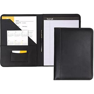 Samsill Siernaden van leer, portemonnee, notitieblok, 21,6 x 27,9 cm, zwart, niet met ritssluiting