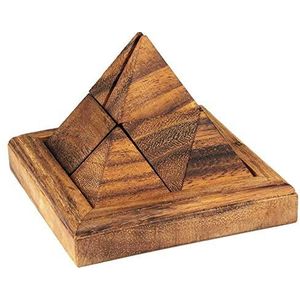 Logica Games Art. 9-delige piramide - Houten 3D puzzel - Moeilijkheidsgraad 3/6 Moeilijk - Leonardo da Vinci serie