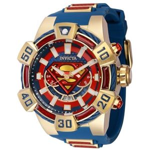 Invicta Herenhorloge, analoog, kwarts, met siliconen band, 41076, goud, Goud