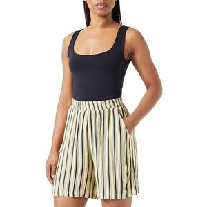 ICHI IHMARRAKECH AOP SHO4 Short chino pour femme 100% viscose EcoVero Taille élastique Coupe décontractée, 201830/French Vanilla Stripe, M