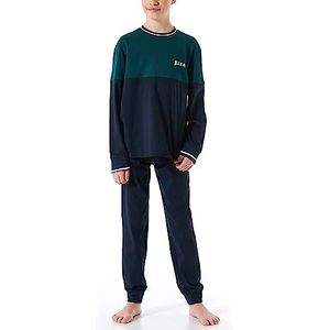 Schiesser Schlafanzug Lang Pijama set voor jongens, Donkergroen_180000
