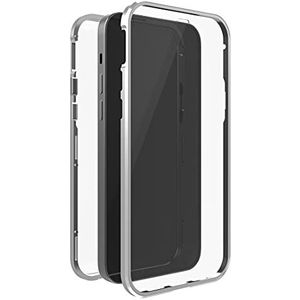 Black Rock beschermhoes van glas voor Apple iPhone 13 Pro I met magneetsluiting, transparant, met zilverkleurig frame.