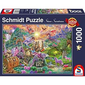 Schmidt Spiele 58966 Het land van de betoverde draken, puzzel 1000 stukjes