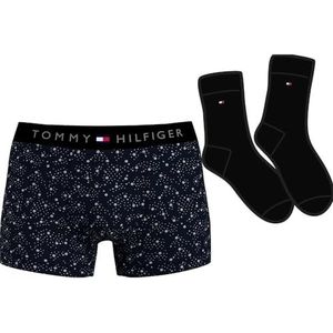 Tommy Hilfiger Trunk Print & Sock Set Gold WB Coffrets Cadeaux Homme, Constellation Dots/Black, XL