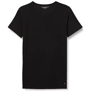Tommy Hilfiger 2S87903767 - T-shirt, effen, V-hals, korte mouwen, 3 stuks, voor heren, Zwart