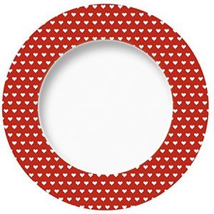 Excelsa Enjoy Diner bord hart, porselein, rood, 27 x 27 x 1,5 cm