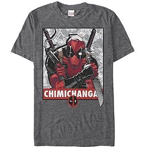 Marvel Deadpool Obey The Chimi Organic T-shirt, korte mouwen, uniseks, Melange Black, XXL, Melange Black