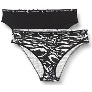 Calvin Klein Bikinibroekje voor dames, zwart/tijgerprint, S, zwart/tijgerprint