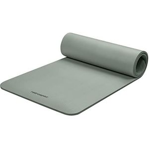 Retrospec Solana Yogamat, 1,27 cm dik, met nylon band, voor dames en heren, antislip oefenmat voor yoga, pilates, stretching, vloer en fitnessoefeningen, salie