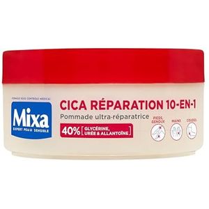 Mixa Expert Sensitive Skin – ultra-herstellende zalf Cica Repair 10-in-1 – extra droge en ruwe huid – voeten, knieën, handen, ellebogen – 100 uur hydratatie – hypoallergeen – 150 ml