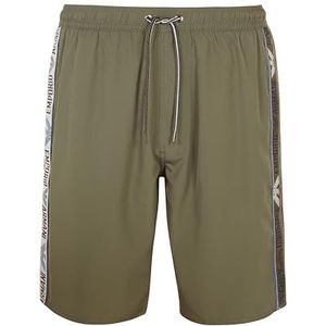 Emporio Armani BOXER BEACHWEAR Logo Bermuda voor heren, Militair Groen