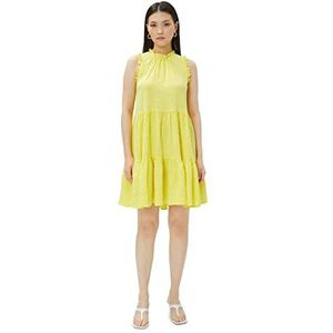 Koton Mouwloze mini-jurk met ronde hals, geel (152), 44, Geel (152)