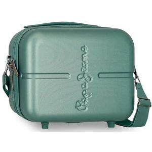 Pepe Jeans Highlight Toilettas met blauwe schouderriem, 29 x 21 x 15 cm, stijf ABS, 9,14 l, 0,63 kg, blauw, aanpasbare tas met schouderriem, Blauw, Verstelbare tas met schouderriem