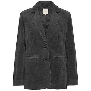 Part Two Blazer à simple boutonnage pour femme avec poches en velours côtelé, Noir magnétique, 42