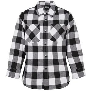 Urban Classics Checked Flanellen overhemd voor jongens, voor houthakkers, verkrijgbaar in 2 kleuren, maten 110/116-158/164, Zwart/Wit