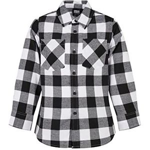 Urban Classics Checked Flanellen overhemd voor jongens, voor houthakkers, verkrijgbaar in 2 kleuren, maten 110/116-158/164, Zwart/Wit
