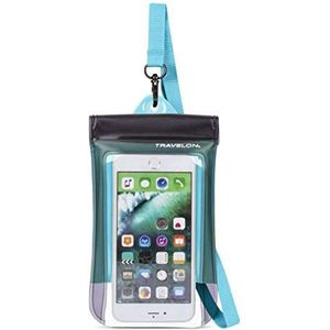 Travelon Waterdichte zwemtas voor smartphone/digitale camera, blauw, één maat, waterdichte drijvende tas voor smartphone/digitale camera