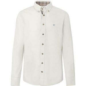 Hackett London Flanellen multi trim overhemd heren, Beige (ecru).