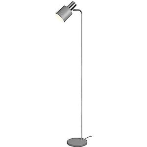 Reality, Staande lamp, Adam 1xE27, max.10,0 W Metaal, Chroom, Lichaam: Metaal, Grijs L:22,0cm, L:35,0cm, H:153,5cm Schakelaar, IP20, Zonder verlichting