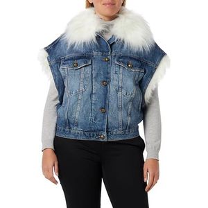 Pinko Ouragan Gilet Denim Used + Sim Femme, PJU_Lavage vintage moyen, M