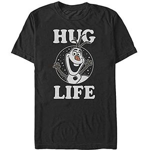 Disney Unisex Frozen Hug Life Organic T-shirt met korte mouwen, zwart, L, SCHWARZ