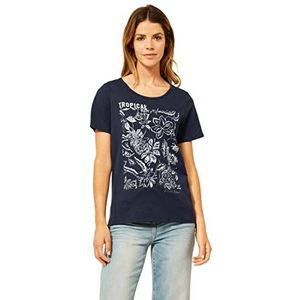 Cecil T-shirt van katoen, voor dames, donkerblauw, maat XS, Donkerblauw
