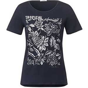 Cecil B318180 T-shirt van katoen voor dames, Donkerblauw