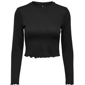ONLY ONLKITTY L/S Top Cropped JRS Noos T-shirt met lange mouwen, zwart, 3XL dames, zwart.