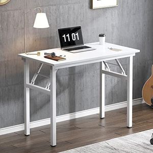 SogesHome Computerbureau, opvouwbaar, 80 x 40 cm, eenvoudig gamingbureau, computerbureau, hoekbureau voor thuis, kleine schrijftafel, zonder montage
