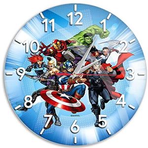 ERT GROUP Origineel en officieel gelicentieerd Marvel-wandklok, stil glanzend, Avengers-motief 002, uniek design, beschilderde metalen wijzers, 30,5 cm (12 inch)